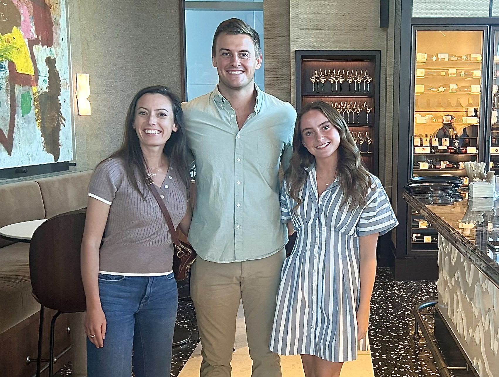 Three Cyclops teammates together at a team dinner