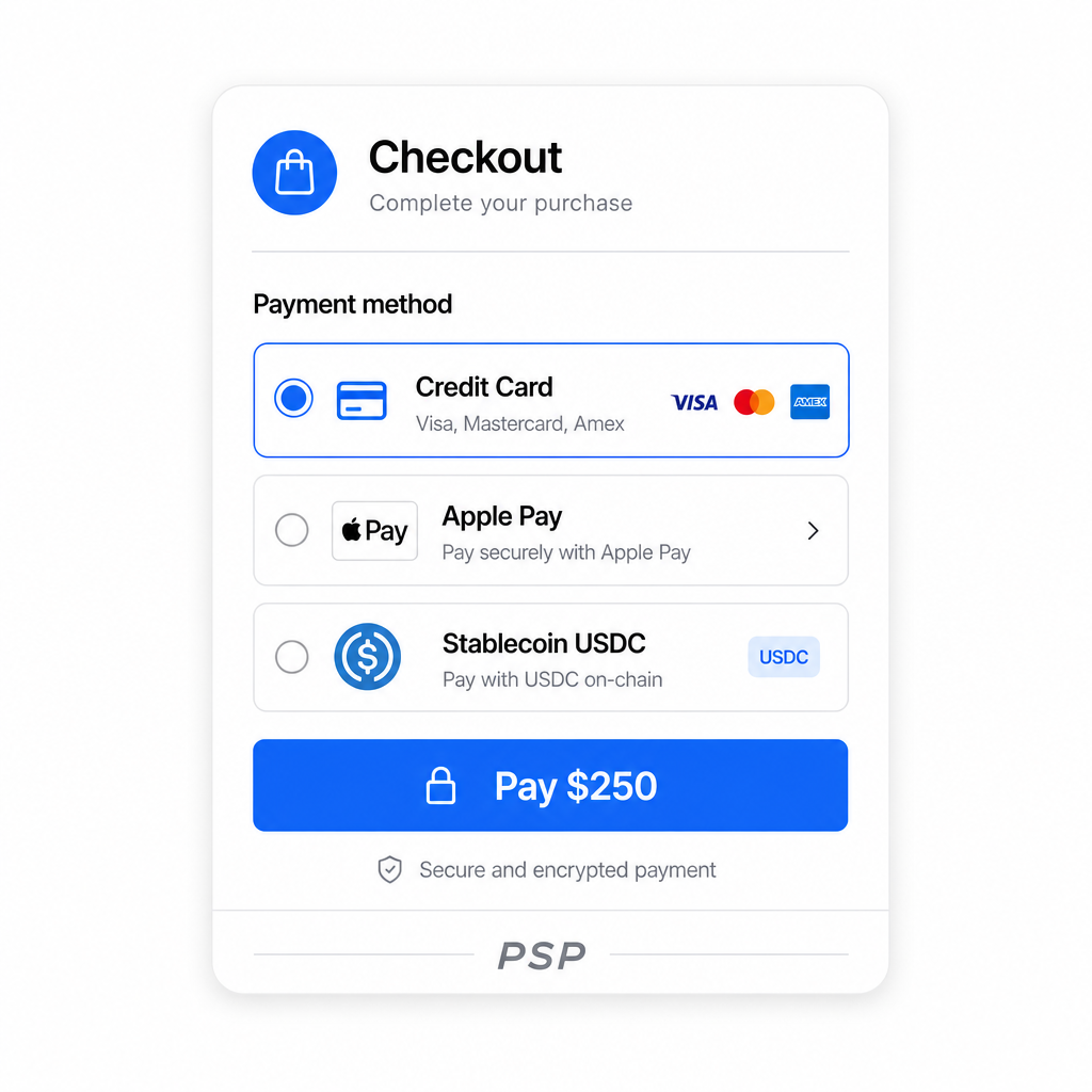 Payment service providers enabling crypto acceptance